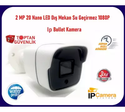 2MP 1080P 20 Nano Led Gece Görüşlü Su Geçirmez Ip Kamera ARNA-1120