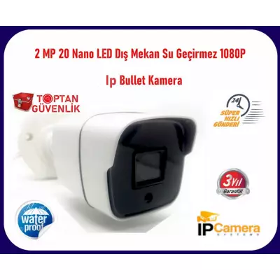 2MP 1080P 20 Nano Led Gece Görüşlü Su Geçirmez Ip Kamera ARNA-1120