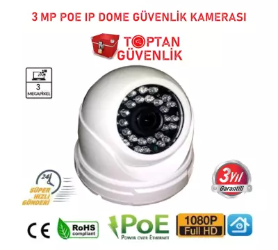 3 MP 1080P 30 LED IP POE GÜVENLİK KAMERASI ARNA-1033