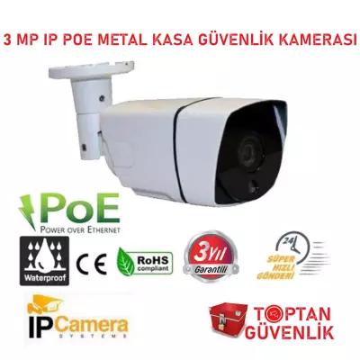 3 MP IP POE H265 Metal Kasa Güvenlik Kamerası ARNA-1365