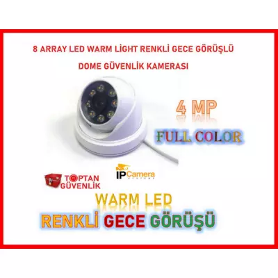 4 MP WARM LED IP POE  DOME GÜVENLİK KAMERASI FULL COLOR ARNA-1448