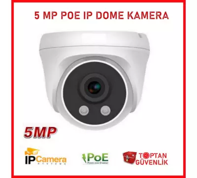 5 MP POE IP DOME İÇ MEKAN GÜVENLİK KAMERASI 2 ARRAY LED ARNA-1035