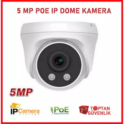 5 MP POE IP DOME İÇ MEKAN GÜVENLİK KAMERASI 2 ARRAY LED ARNA-1035