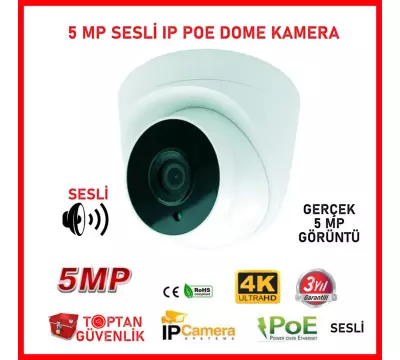 5 MP 36 LED IP POE SESLİ DOME GÜVENLİK KAMERASI ARNA-1335