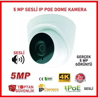 5 MP 36 LED IP POE SESLİ DOME GÜVENLİK KAMERASI ARNA-1335