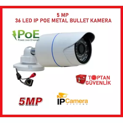 5 MP IP METAL KASA 36 LED POE DIŞ MEKAN METAL KASA GÜVENLİK KAMERASI ARNA-1536