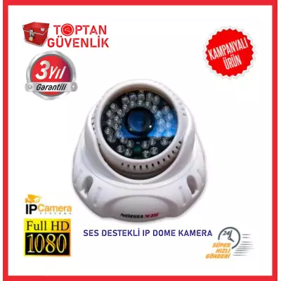 2 MP 1080P SES DESTEKLİ IP DOME GÜVENLİK KAMERASI ARNA-1620