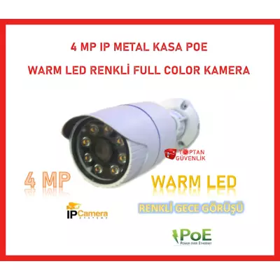 4 MP WARM LED IP POE METAL KASA BULLET GÜVENLİK KAMERASI FULL COLOR ARNA-1440