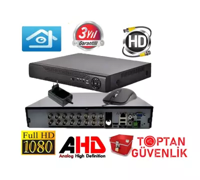 16 KANAL 1080N 2 MP FULL HD 5IN1 HİBRİT H265+ FONKSİYONEL KAMERA KAYIT CİHAZI DVR ARNA-4016