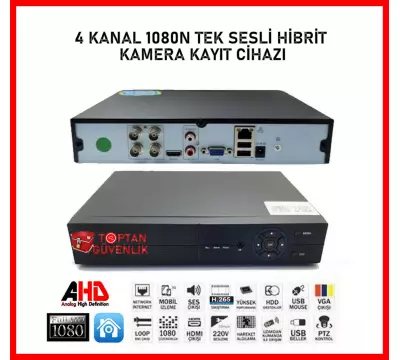 4 Kanal Ahd 1080N Tek Sesli Hibrit Dvr Metal Kasa Xmeye Kamera Kayıt Cihazı H265+ ARNA-4142