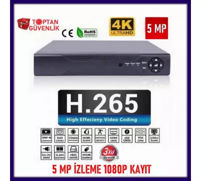 5 MP 4 KANAL  Xmeye  Ahd Hibrit 5IN1 HİBRİT H265+ Kamera Kayıt Cihazı ARNA-4004