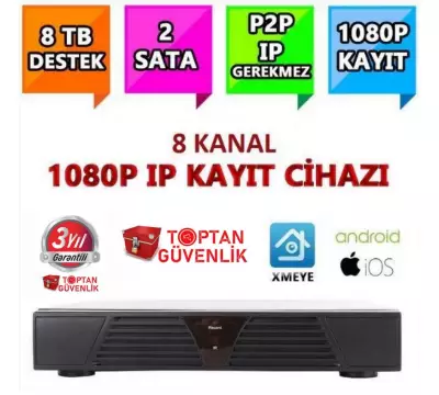 8 KANAL NVR Ip Kamera Kayıt Cihazı 1080p ARNA-4208