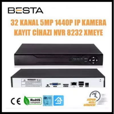 32 KANAL 5 MP IP KAMERA KAYIT CİHAZI NVR 8232 XMEYE