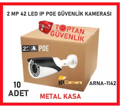 1080P 2MP HD POE IP BULLET KAMERA 42 IR LED METAL KASA ARNA-1142 10'LU AVANTAJLI KOLİ