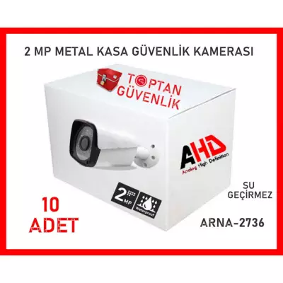 2 MP 6 ATOM LED 1080P FULL HD METAL KASA AHD KAMERA ARNA-2736 10 ADET AVANTAJLI KOLİ