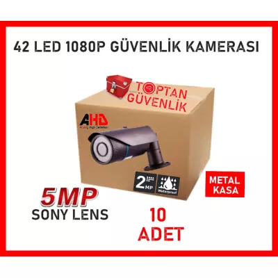 2 MP 1080P Gece Görüşlü Metal Kasa 42 Led Bullet Güvenlik Kamerası ARNA-2142 10'LU KOLİ