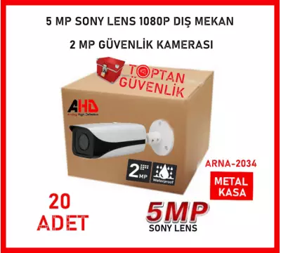 2.0 MP 1080P 4 ARRAY LED METAL KASA AHD KAMERA SU GEÇİRMEZ ARNA-2034 20'Lİ KOLİ