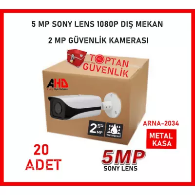 2.0 MP 1080P 4 ARRAY LED METAL KASA AHD KAMERA SU GEÇİRMEZ ARNA-2034 20'Lİ KOLİ