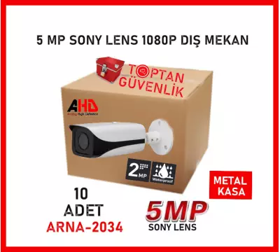 2.0 MP 1080P 4 ARRAY LED METAL KASA AHD KAMERA SU GEÇİRMEZ ARNA-2034 10'LU KOLİ