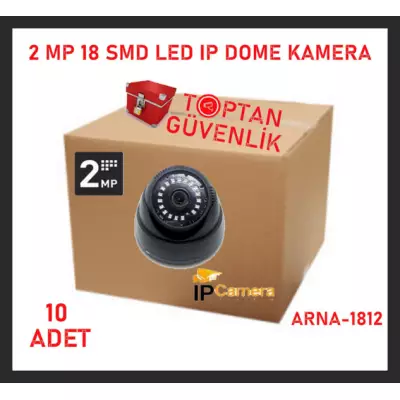 2 MP 1080P IP SİYAH DOME GÜVENLİK KAMERASI ARNA-1812 10'LU AVANTAJLI KOLİ