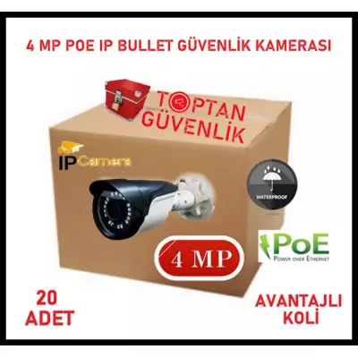 4 MP IP POE BULLET GÜVENLİK KAMERASI ARNA-1218 20 ADET AVANTAJLI KOLİ