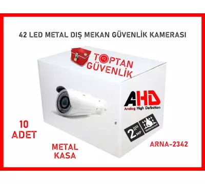 2 Mp 42 Led Ahd Metal Kasa Gece Görüşlü Güvenlik Kamerası ARNA-2342 10'Lu Ekonomik Koli