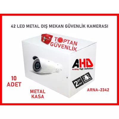 2 Mp 42 Led Ahd Metal Kasa Gece Görüşlü Güvenlik Kamerası ARNA-2342 10'Lu Ekonomik Koli