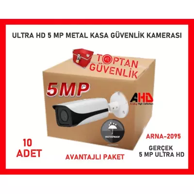 5 MP AHD 4K Ultrahd Gece Görüşlü Dış Mekan Güvenlik Kamerası 10 ADET AVANTAJLI KOLİ ARNA-2095