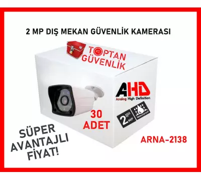 2 MP AHD Dış Mekan Gece Görüşlü 6 Atom Led Bullet Kamera ARNA-2138 30 ADET