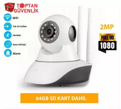 2MP 64GB 1080p FULL HD Kablosuz Bebek Güvenlik Kamerası Çift Antenli ARNA-1364