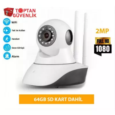 2MP 64GB 1080p FULL HD Kablosuz Bebek Güvenlik Kamerası Çift Antenli ARNA-1364