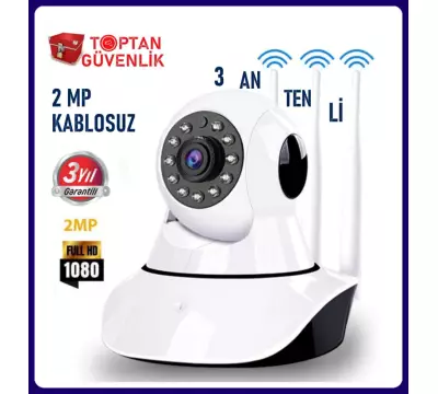 2 MP Kablosuz 3 Antenli Ip Bebek Kamerası 1080p ARNA-1233