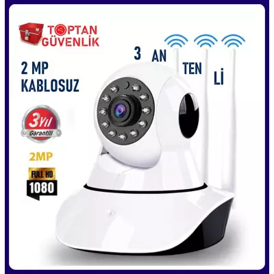 2 MP Kablosuz 3 Antenli Ip Bebek Kamerası 1080p ARNA-1233