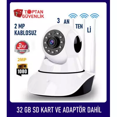 2 MP 32GB 1080p FULL HD Kablosuz Bebek Güvenlik Kamerası Çift Antenli ARNA-1332