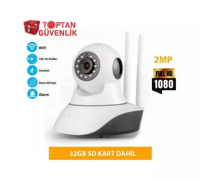 2MP 32GB 1080P FULL HD KABLOSUZ BEBEK GÜVENLİK KAMERASI ÇİFT ANTENLİ ARNA-1632