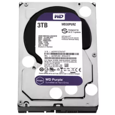 Western Digital 3 Tb 3.5" intellipower Purple Av-Gp 64Mb Sata WD30PURX