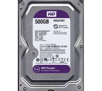 Wd Purple 05PURZ 500 GB 3.5" 5400 Rpm HDD Güvenlik Diski Western Digital 500GB WD05PURZ