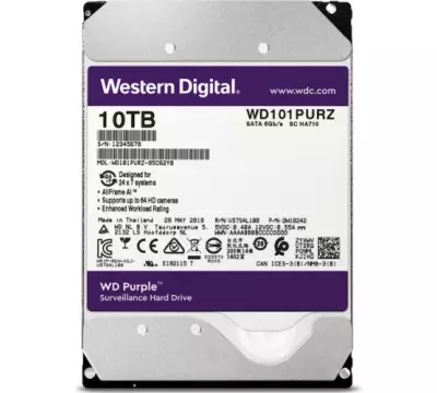 WD Purple 10 TB WD101PURZ 3.5" SATA 3 7200 RPM Güvenlik Harddiski