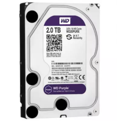 WD Purple WD20PURX 2tb Sata 6gb/s 7/24 Güvenlik Harddisk