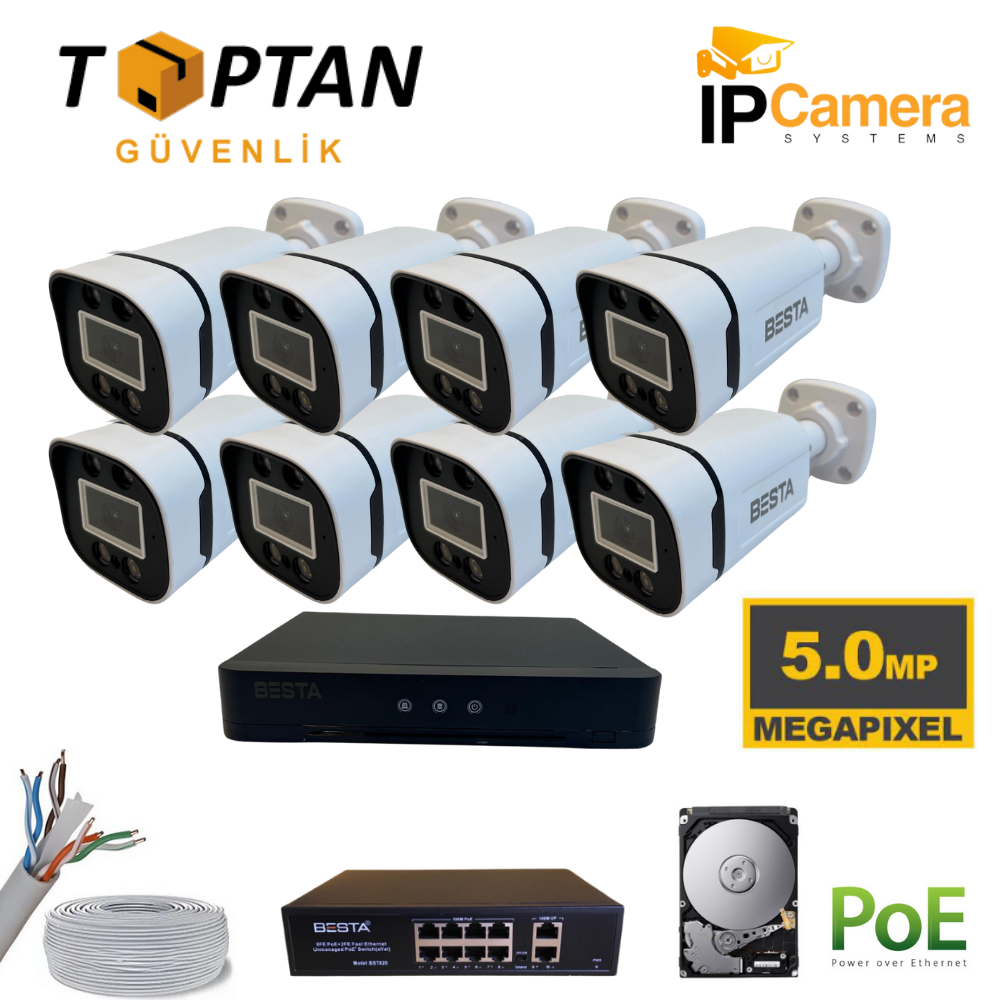 warm led ip kamera seti